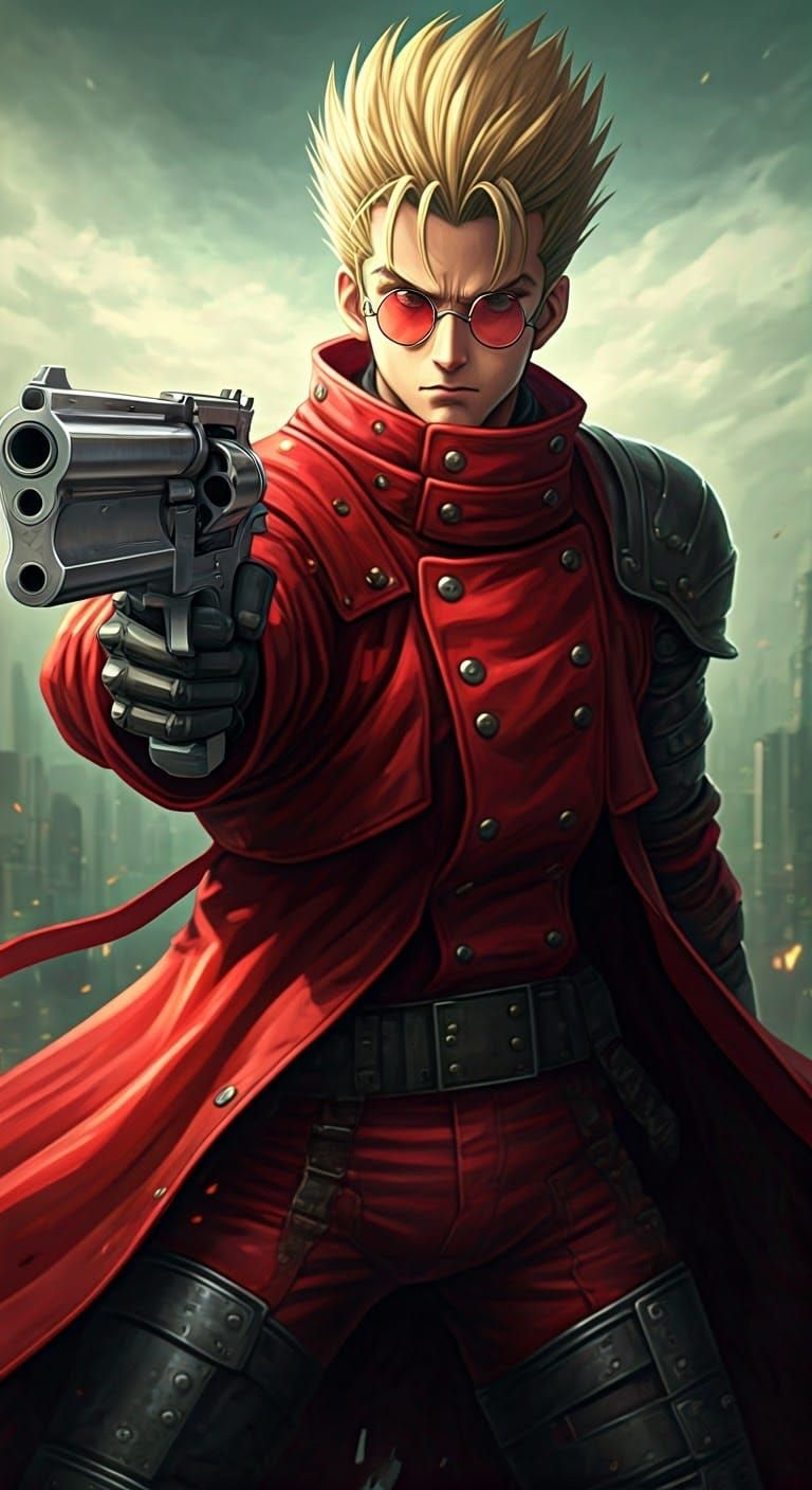 Vash the Stampede in Hyper-Realistic Anime Style