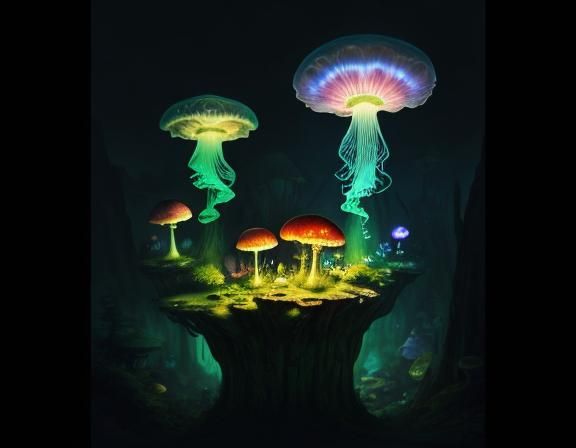 Jellyfish Float Through Toadstool Forest: Beatrix Potter Sty...