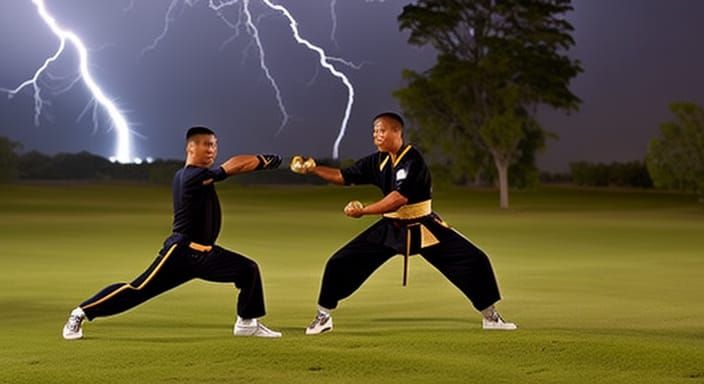 Kung-Fu Fight in High-Resolution Photography