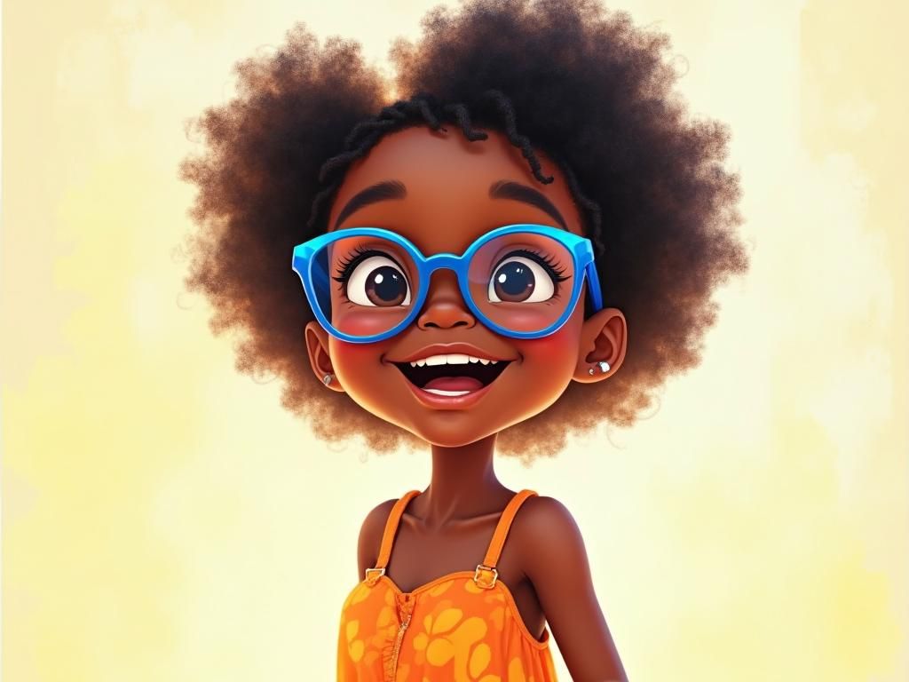 Smiling Baby Girl Portrait in Airbrushed Style