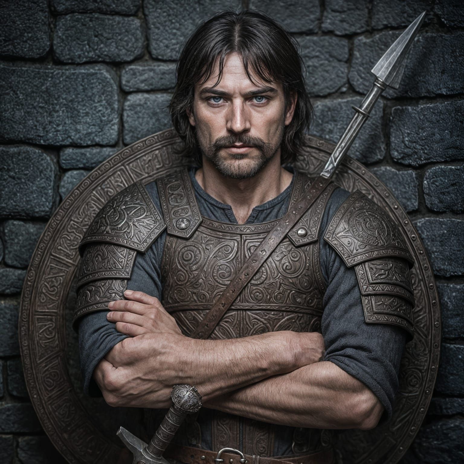 Ancient Welsh Warrior with Intricate Details, Hyperrealistic