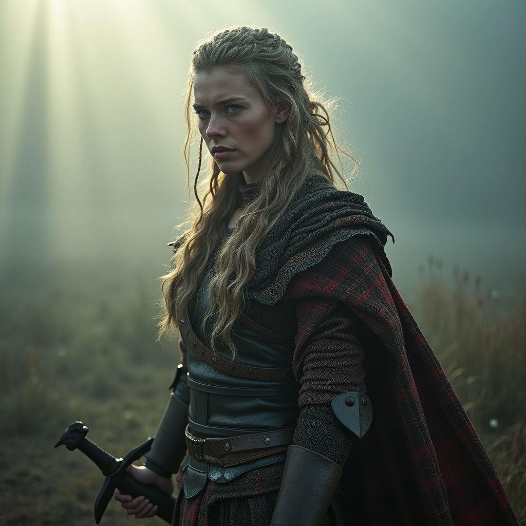 Celtic Warrior Queen Boudica Stands Tall in Ethereal Landsca...