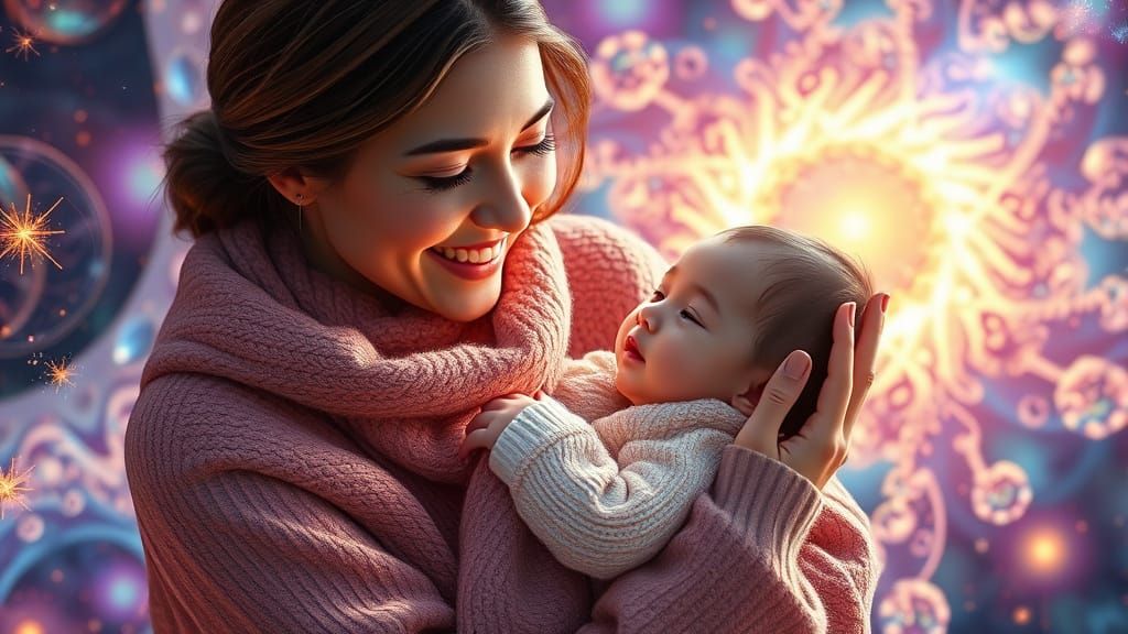 Cosmic Mother and Child in Fractal Dimension