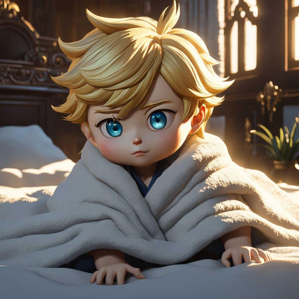 Baby Donald Trump Jumping: 3D Anime Art
