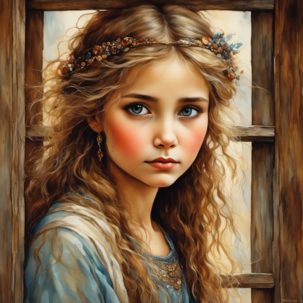 Close-Up Portrait of a Woman with Large Eyes