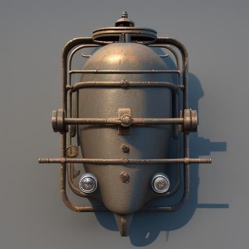 Detailed 3D Render of a Rusty Steamroller