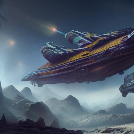 Detailed Matte Painting of Spaceship Crash Site