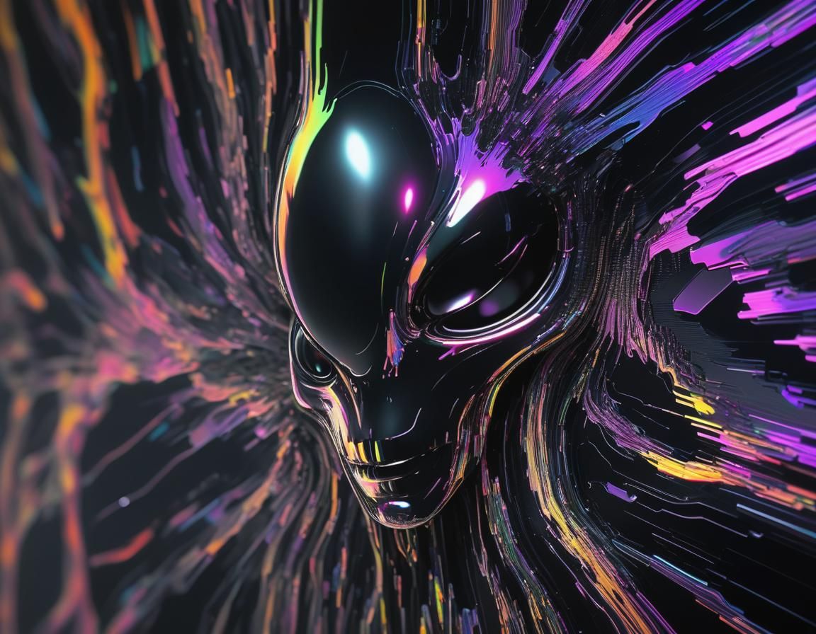 Glitching Alien Reveals Itself on Broken TV Screen