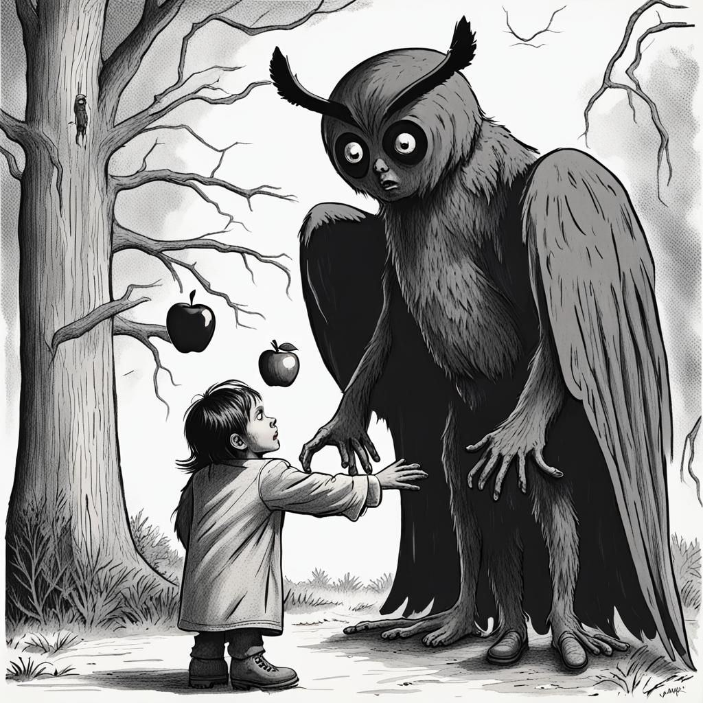 Mothman's Generosity: An Apple Offering