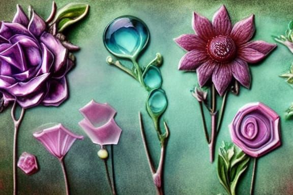 Eerie Glass Flower Garden: Botanical Art Deco