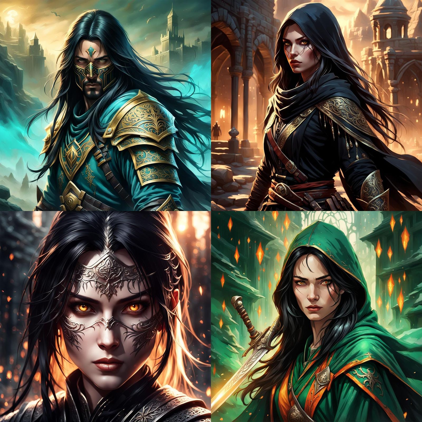 Female Assassin in Detailed Matte Painting Style