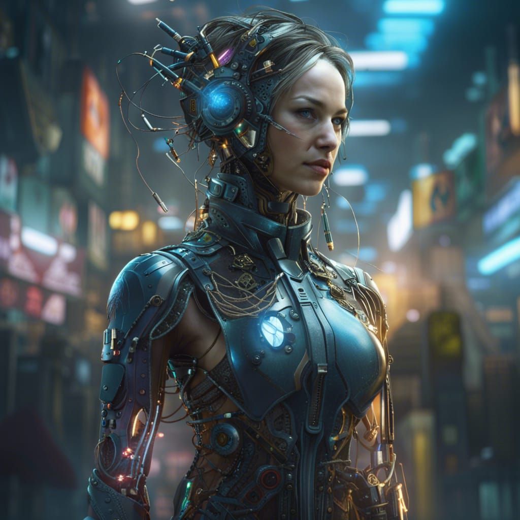 Cyberpunk God Breaks the Matrix in Biopunk Style