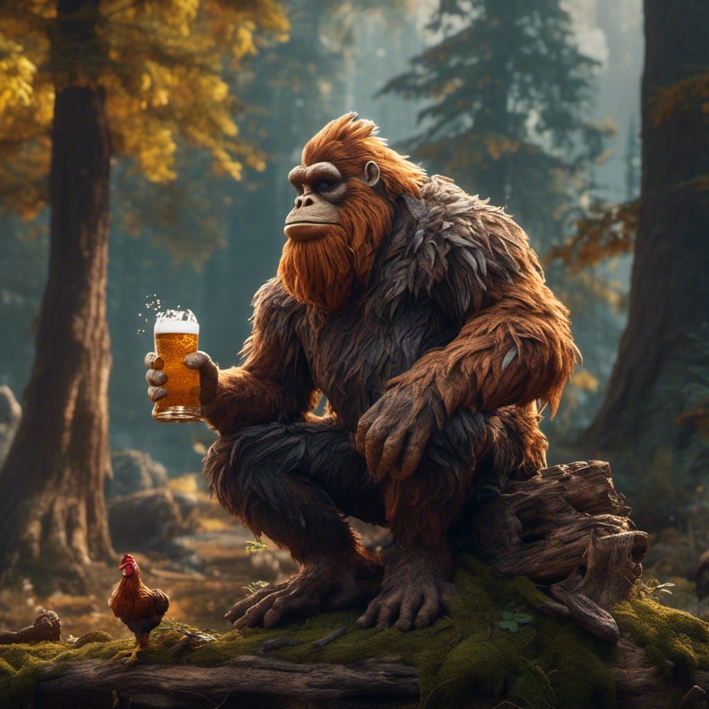 Bigfoot's Beer Break: A Detailed Matte Painting