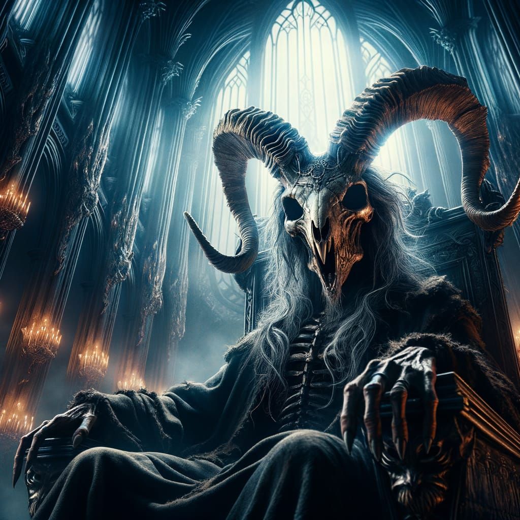 Rat-Man Sorcerer on Throne in Epic Cathedral