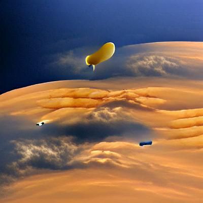 Blimps Over Venus: A Retro-Futuristic Cityscape