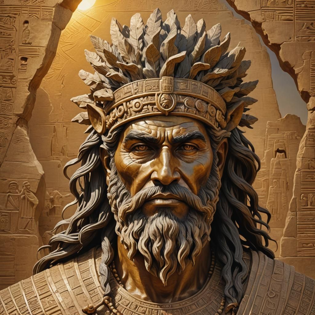 Ancient Sumerian Royal God Ningishzida Ninazumar in Babyloni...