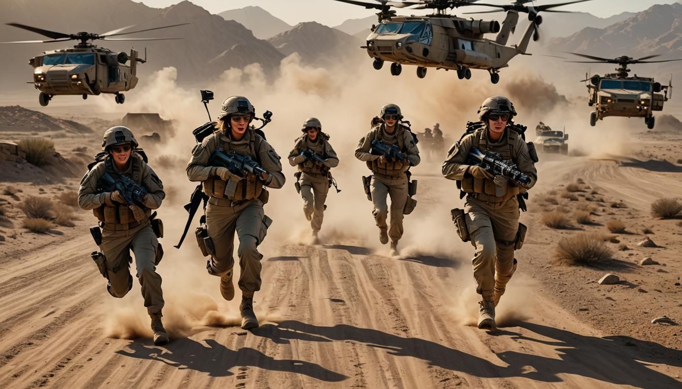 Afghan Desert Marines: Hyper-Realistic Concept Art