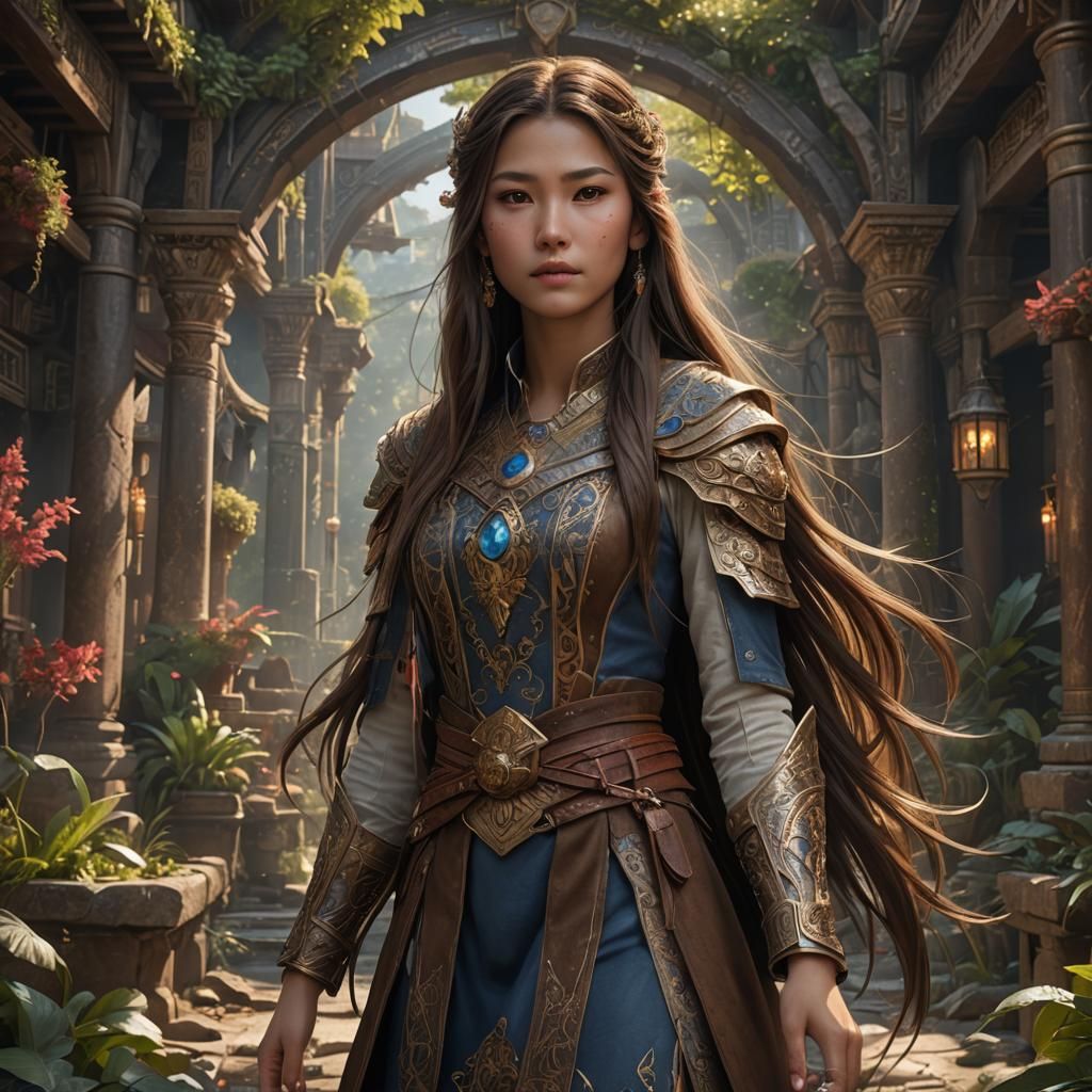 Fantasy Portrait of a Young Mixed-Race Girl