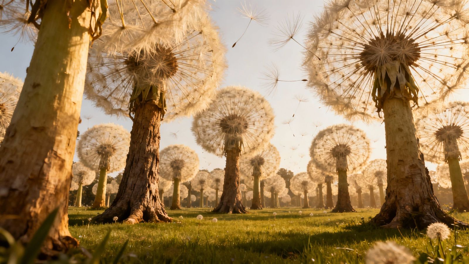 Giant Dandelions in Photorealistic Style