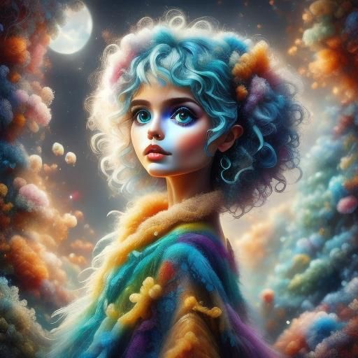 Vibrant Toddler Portrait in Ethereal Fantasy Style