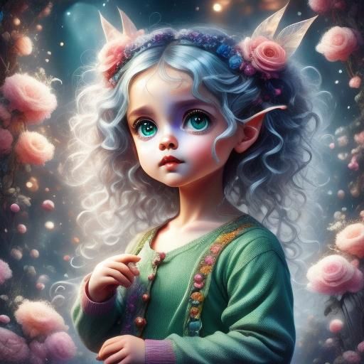 Vibrant Toddler Portrait with Ethereal Magic