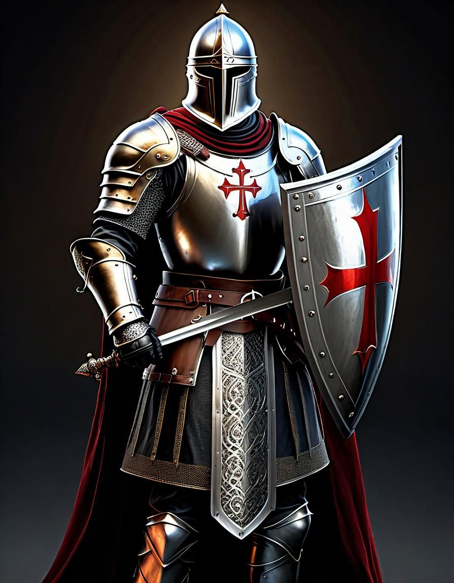 Templar Knight in Intricate Armor