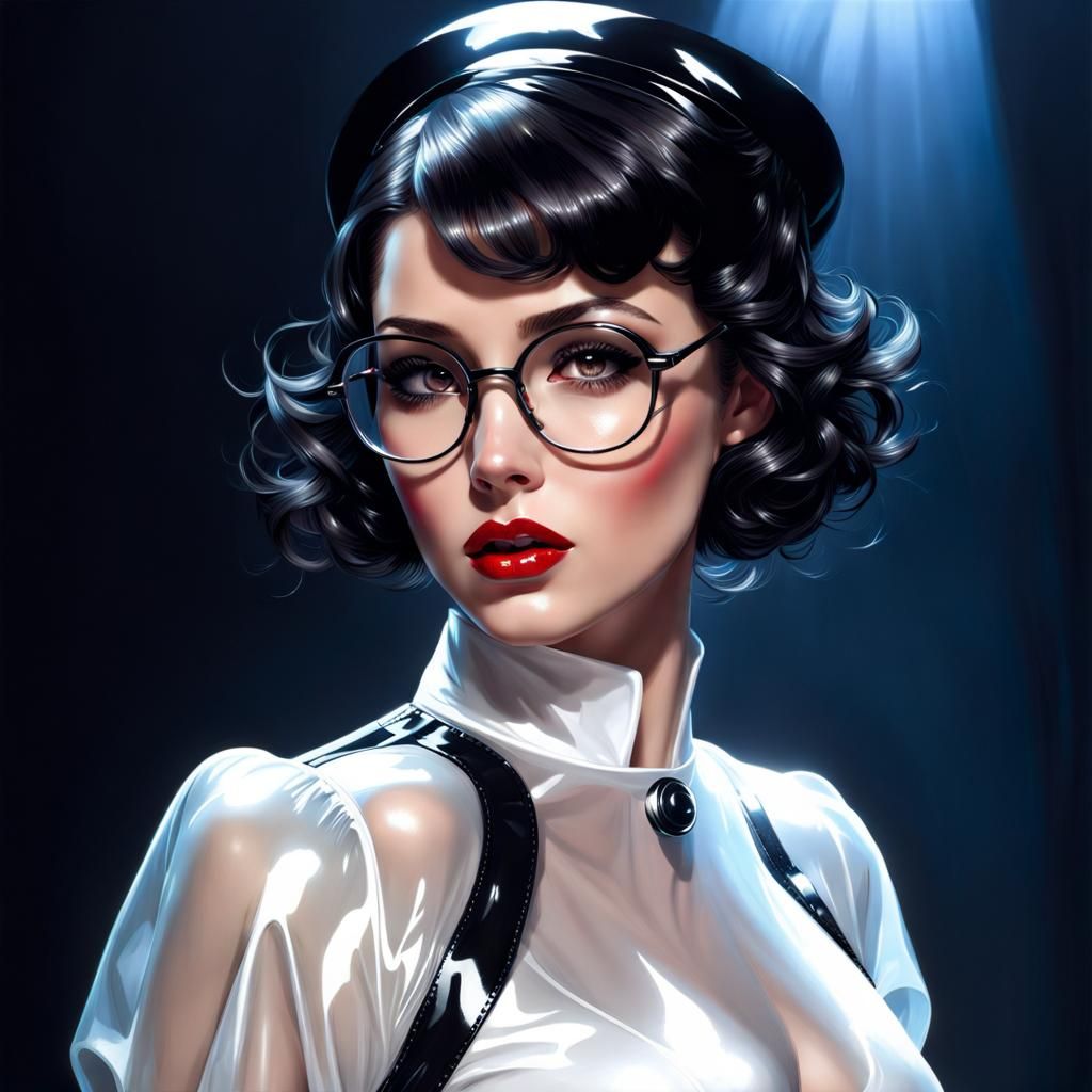 Ethereal 1910s British Nurse in Latex