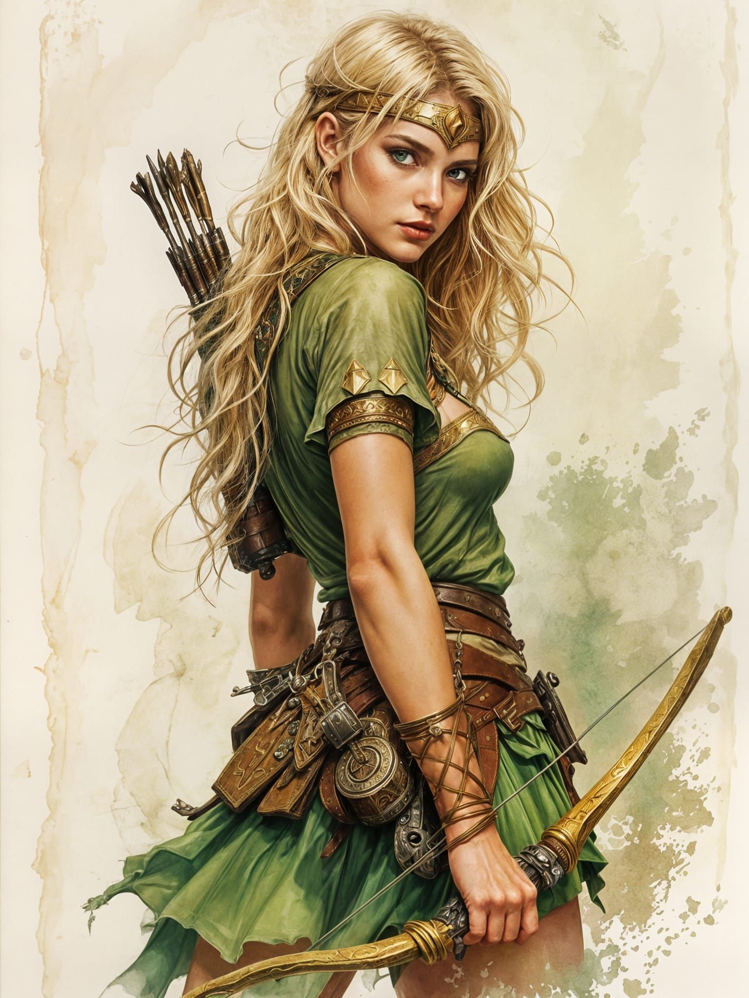 Medieval Hunter Turns to Gaze Behind