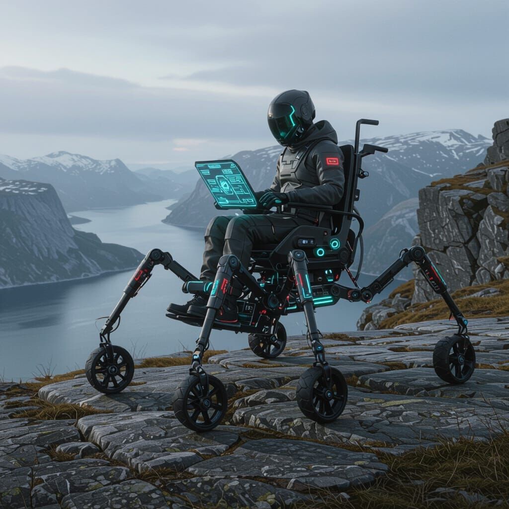Futuristic Climbing Wheelchair Navigates Norwegian Cliffs