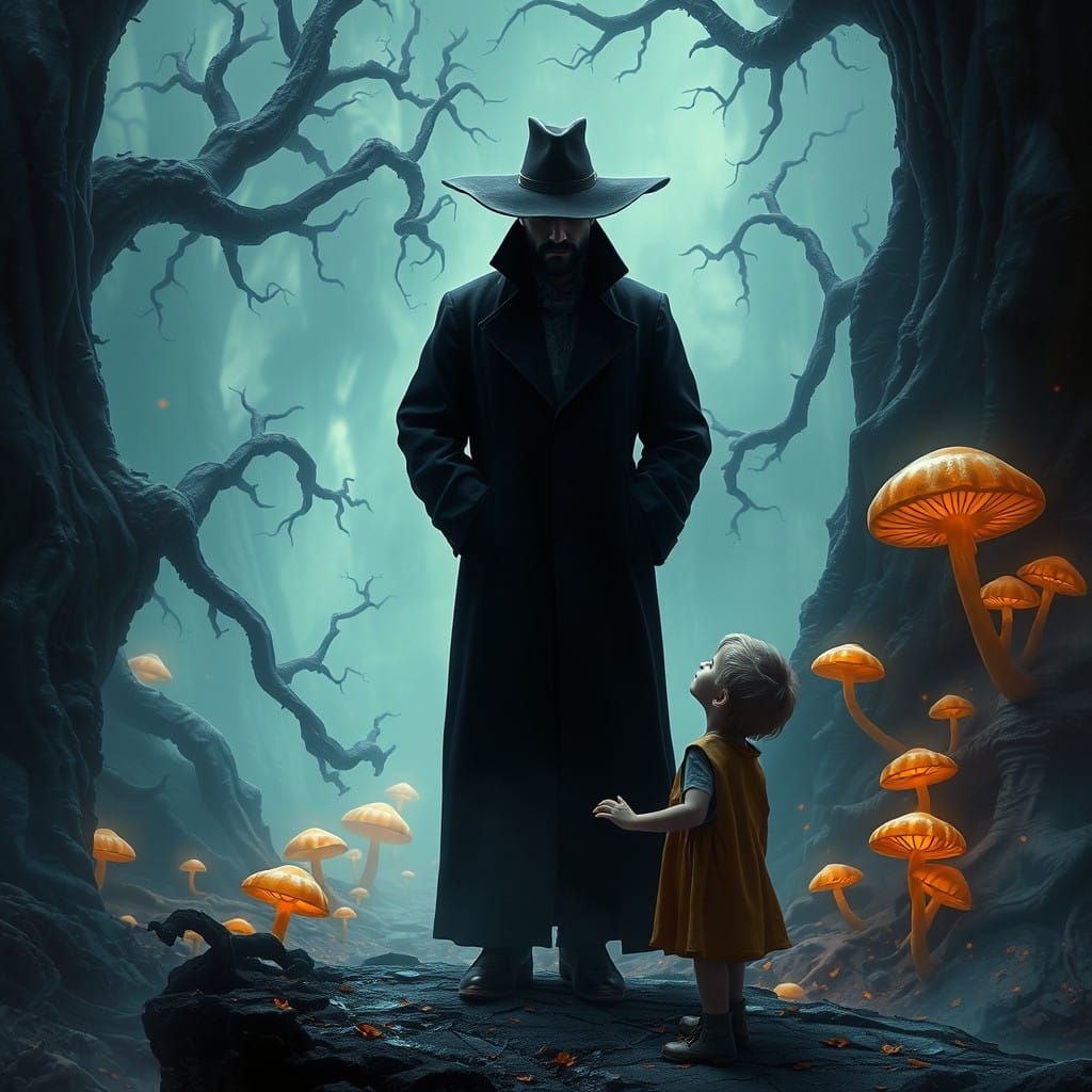 Ethereal Encounter in a Fantastical Landscape