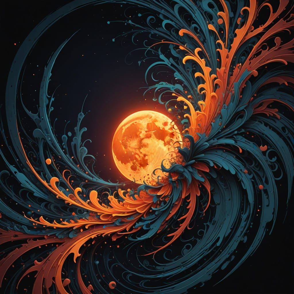 Celestial Harmony in Vibrant Abstraction