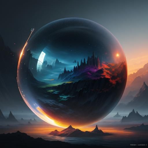 Egg in a Bubble: Detailed Fantasy Concept Art