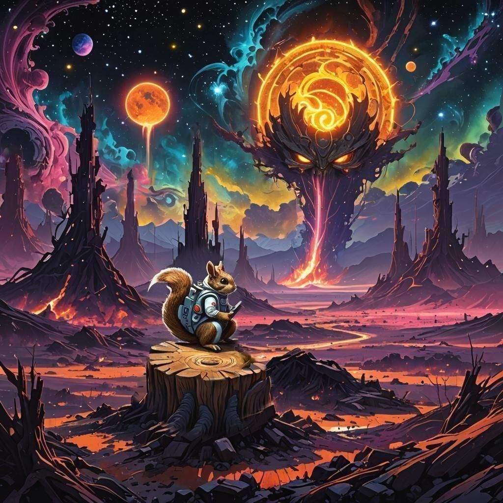 Galactic Solar Flare in Baroque Graffiti Style