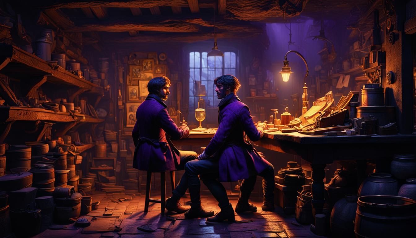 Englishmen in Artist's Studio: Dark Fantasy Concept Art