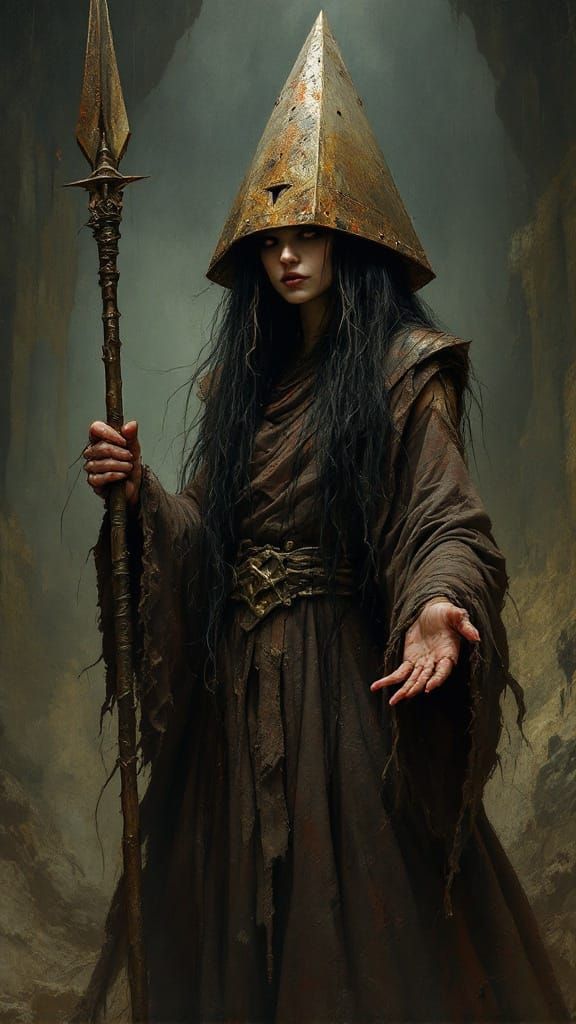 Surreal Judge of a Forgotten World in Ancient Ritual