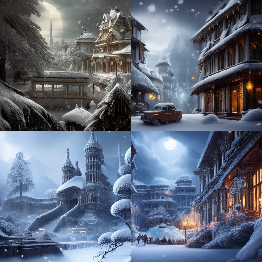 Epic Snow Scene: Dramatic Digital Matte Painting
