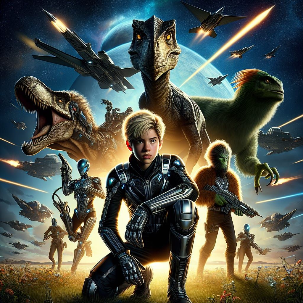 Sci-Fi Teenage Boy and Misfit Friends in Space