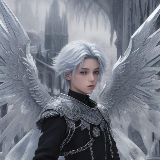 Cosmic Ice Angel in Frosted Haze