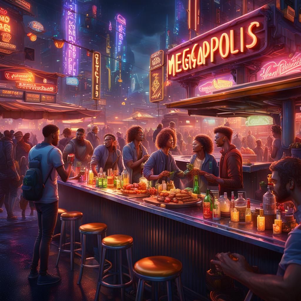 Megapolis: Neon-lit Party Scene in Unreal Engine 5