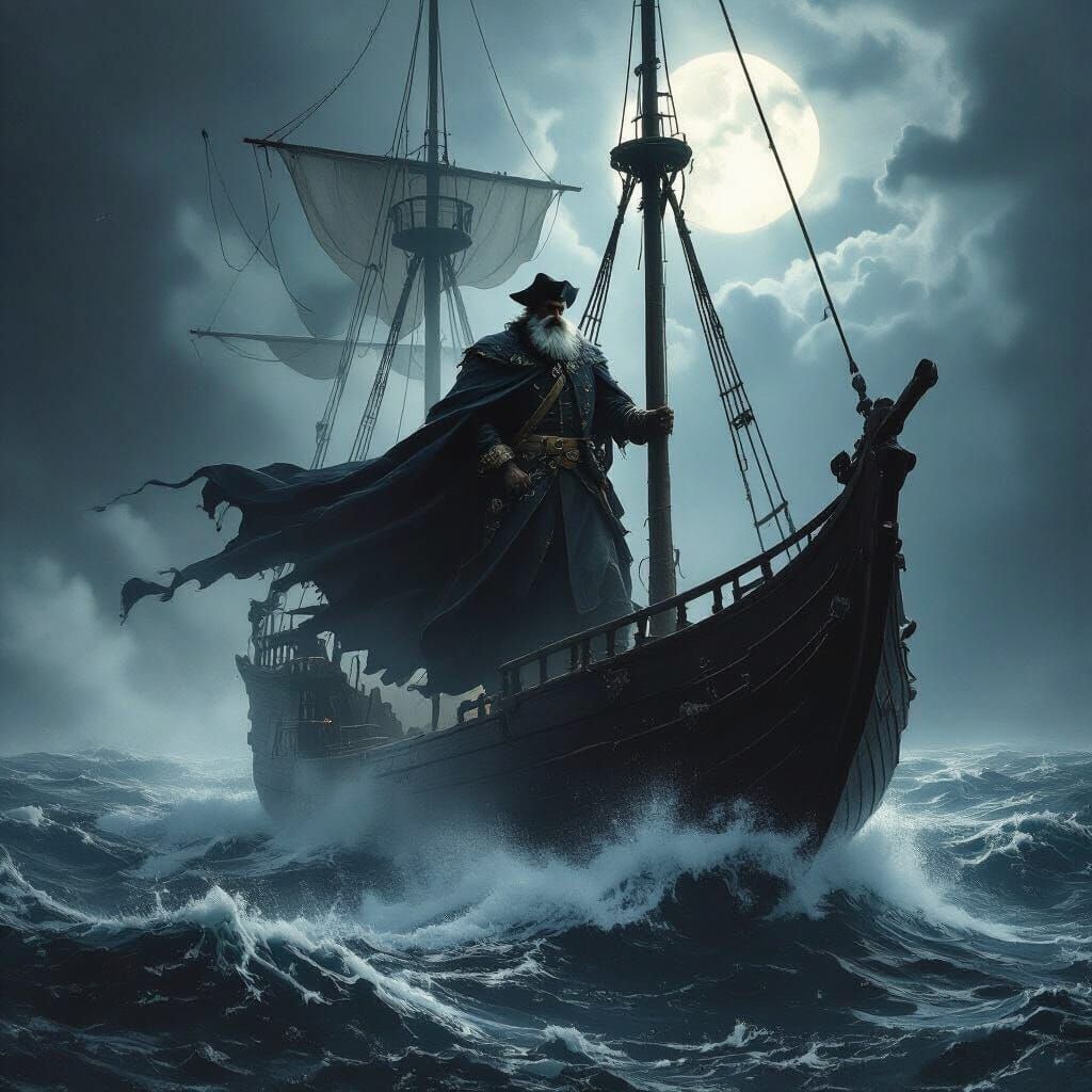 Ghostly 1890s Captain on a Haunted Galleon