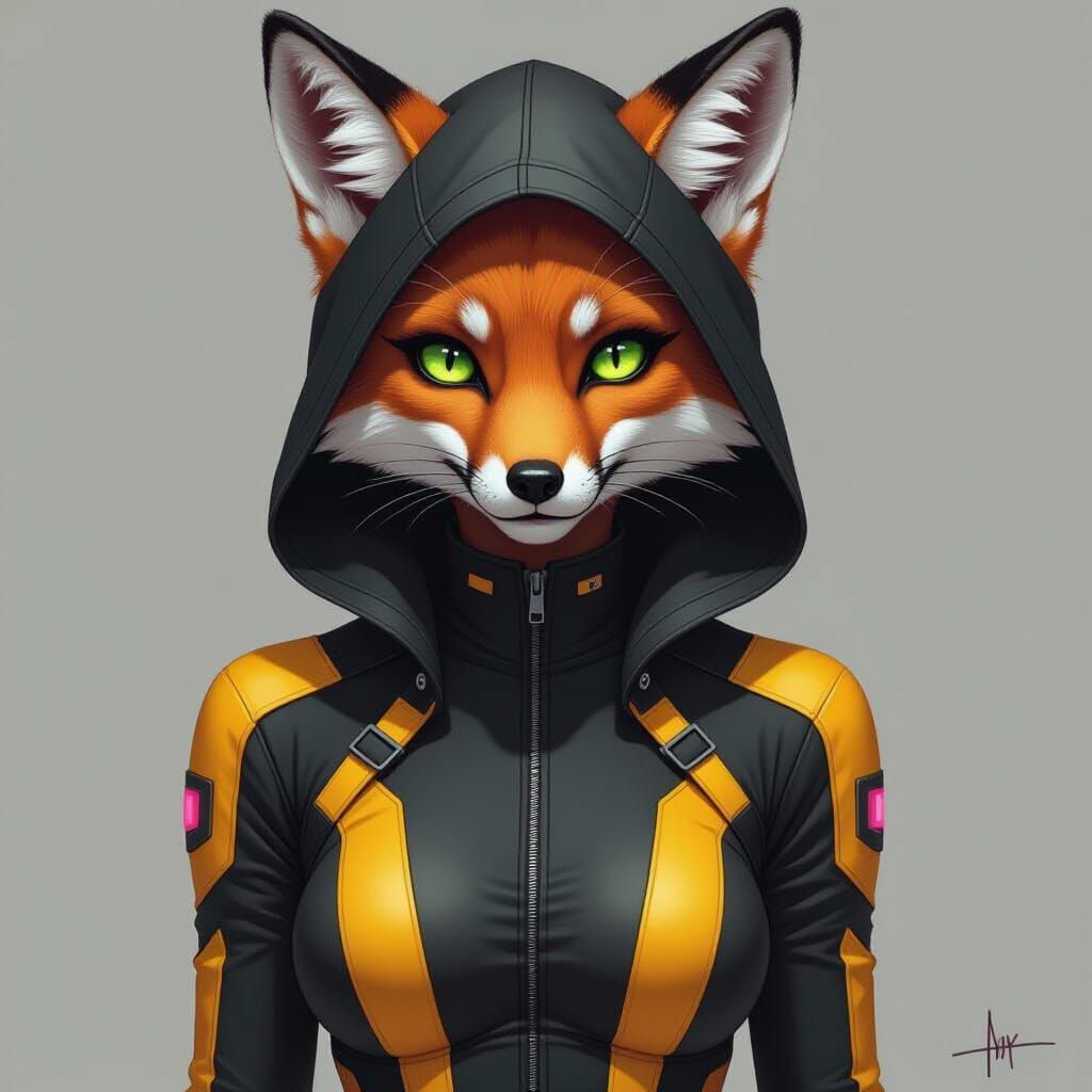 Female Fox Character in Digital Art Style