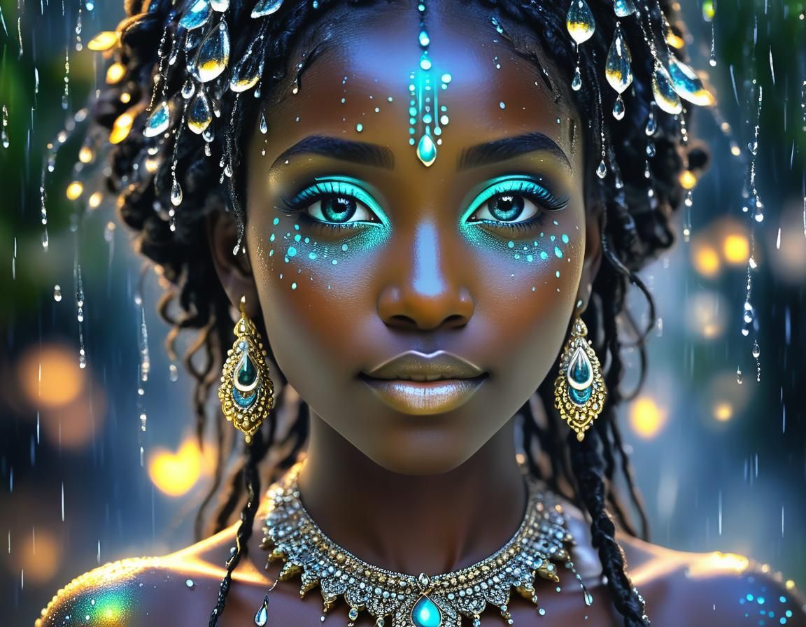 Radiant Orisha in Rainy Doodleblend Style