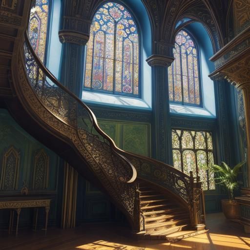 Majestic Ornate House with Swirling Patterns