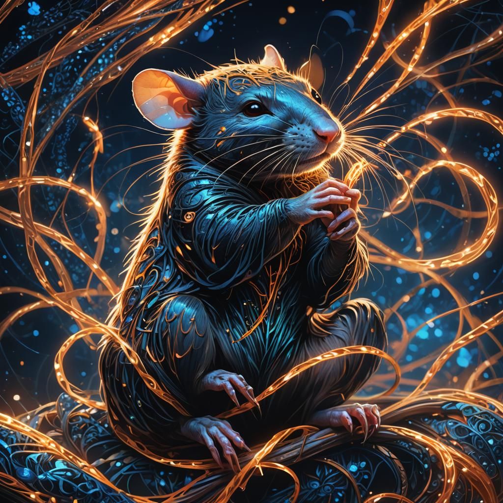 Neon Magic Rat: Fantastical Concept Art