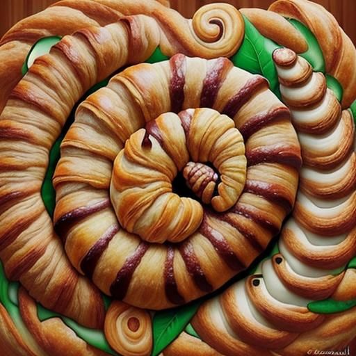 Croissant Chameleon: Hyperrealistic Food Art