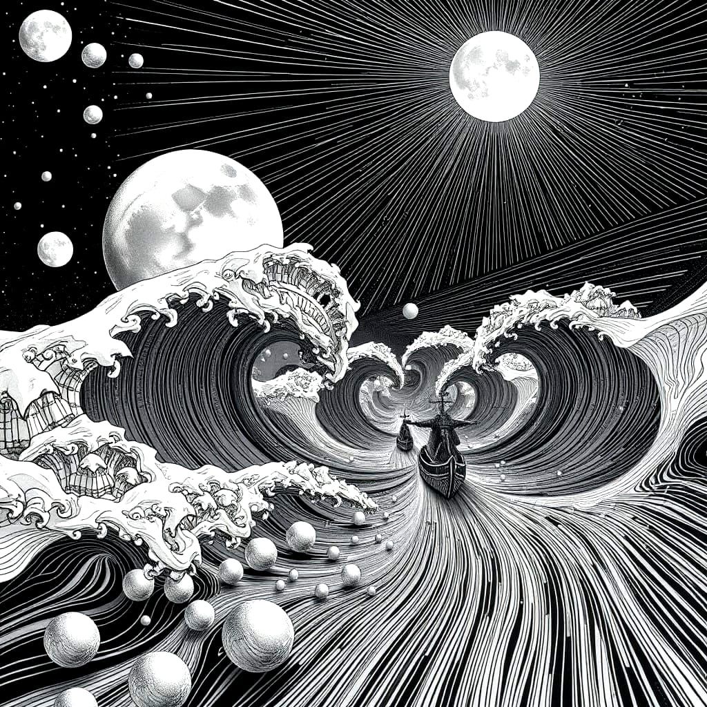 Abstract Surreal Waves and Fractal Forms