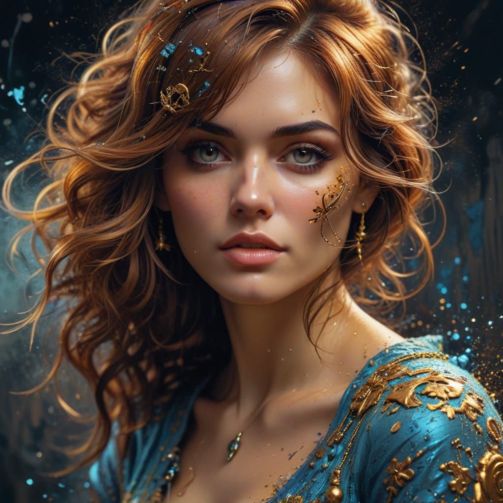 Vibrant Doodle Style Treasure Key on a Weathered Chest