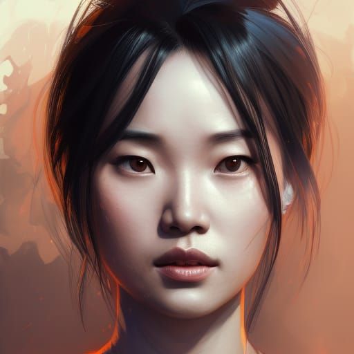 Mulan Portrait in Artgerm and Mucha Style