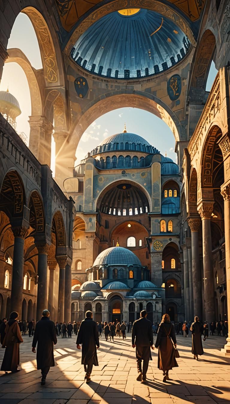 Hagia Sophia at Sunset: Cinematic Architectural Masterpiece