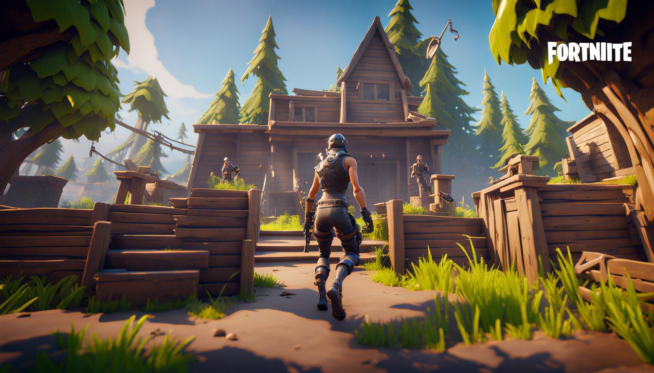 Fortnite Scene in 3D Game Style